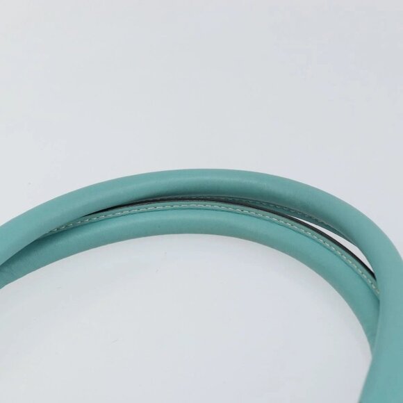 GUCCI New Jerky Shoulder Bag Leather Blue Gold 124407 Auth 147486 - Picture 9 of 16